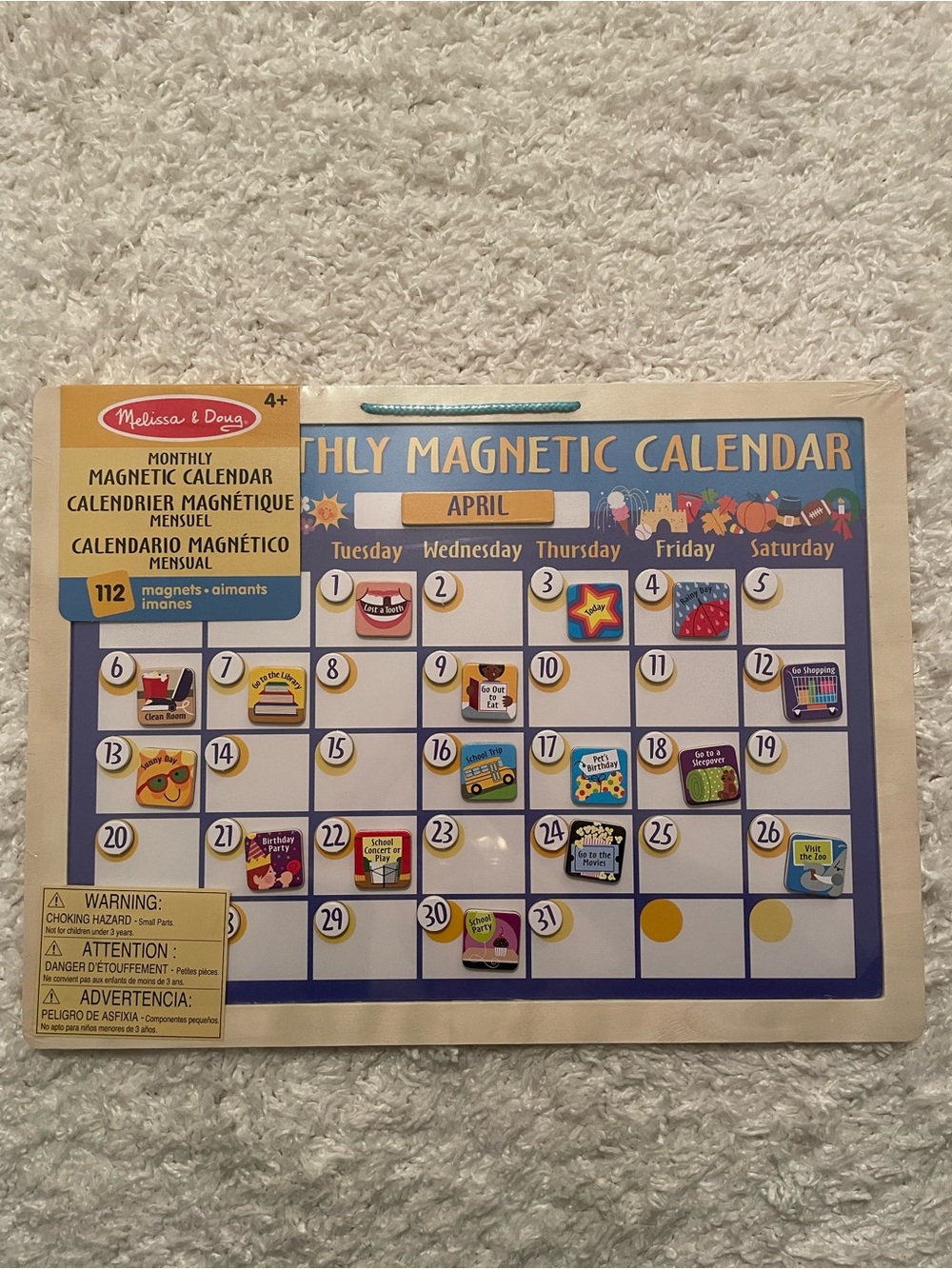 Melissa & Doug Monthly Magnetic Wood Calendar